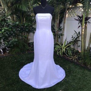 Nwt St tropez strapless beaded bodice wedding dress size 10 with veil